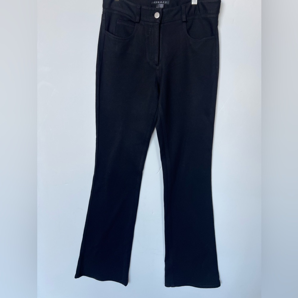 Theory Black Flared Pants.